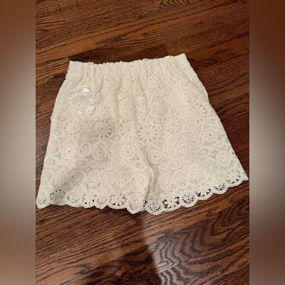 Anthropologie Maeve Ivory Crochet Eyelet Shorts Size 00 - Picture 8 of 8